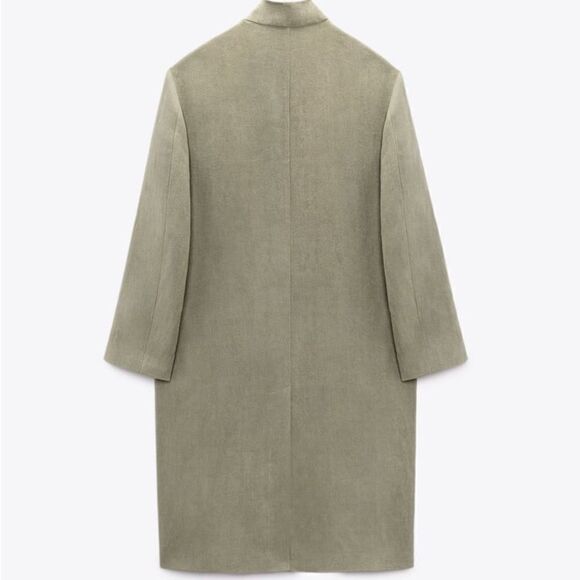 100% Linen Zara Coat Light Khaki New - Picture 3 of 4